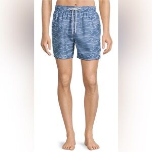 BNWT Endless Summer Men's Blue Wave Pattern Swim Trunks Medium